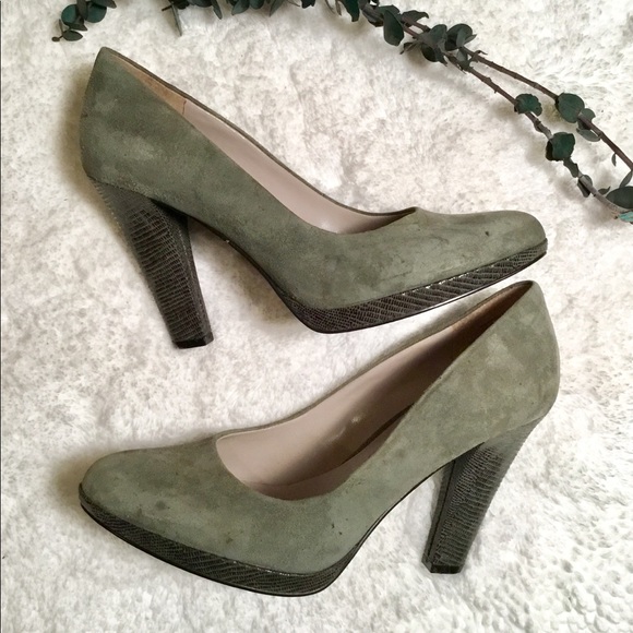 Nine West Shoes - Nine West Olive Suede Heels